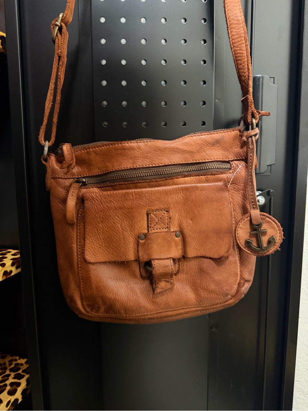 HARBOUR 2nd Brown Leather Crossbody Bag with Anchor Charm